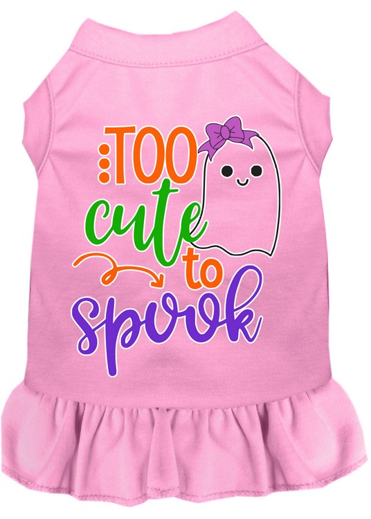 Too Cute to Spook-Girly Ghost Screen Print Dog Dress Light Pink XL